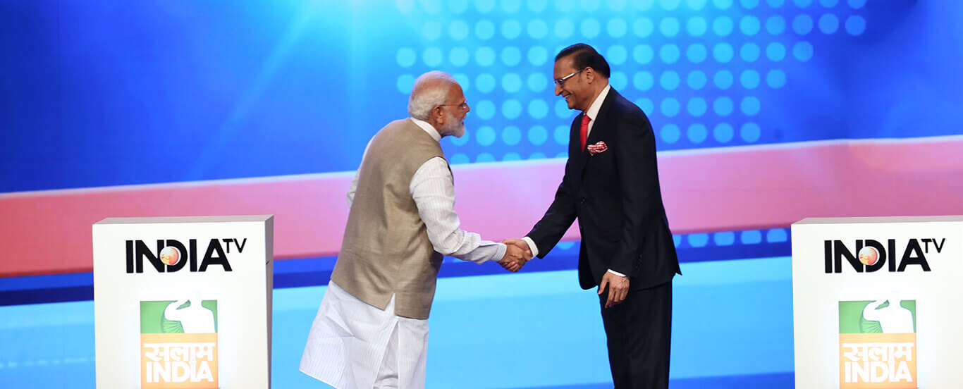 रजत शर्मा के साथ प्रधानमंत्री मोदी